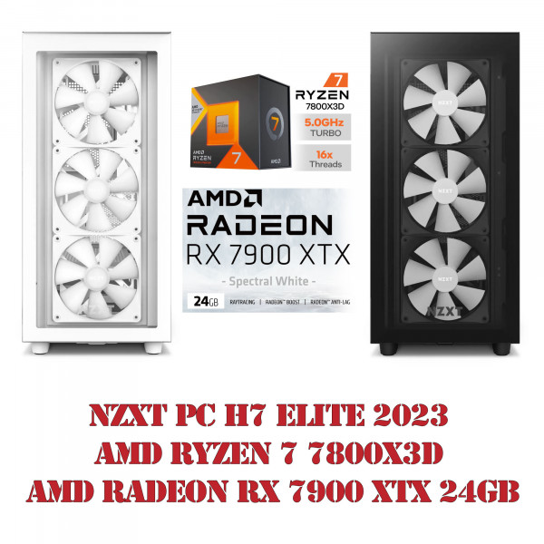 NZXT PC H7 ELITE 2023 | AMD RYZEN 7 7800X3D | AMD RADEON RX 7900 XTX 24GB