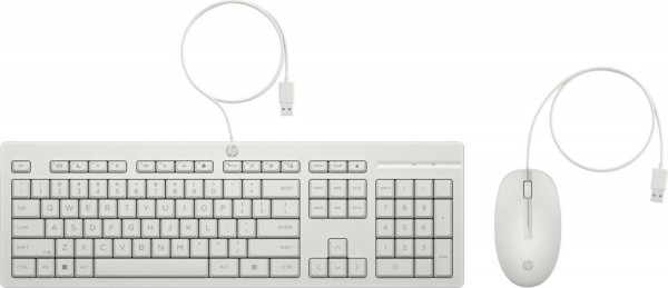 HP 225 Wired Mouse and Keyboard Combo, weiß, USB, DE