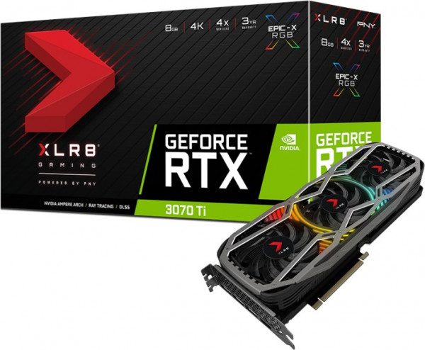 PNY GeForce RTX 3070 Ti XLR8 Gaming Revel Edition, 8GB GDDR6X, HDMI, 3x DP (VCG3070T8TFXPPB)