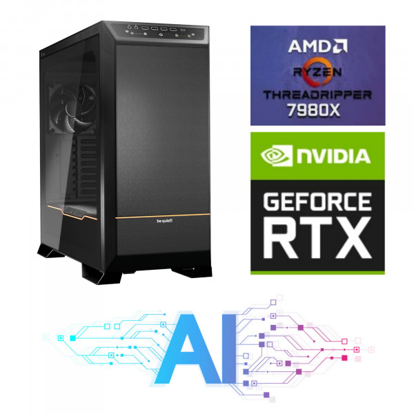 AI Konfiguracja z AMD Ryzen Threadripper 7980X, NVIDIA RTX 4090, 128GB RAM, 6TB SSD