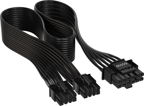 Corsair PSU Cable Type 4 - 600W PCIe 5.0 12VHPWR, 2x 8-Pin PCIe Stecker auf 16-Pin PCIe 5.0 12VHPWR