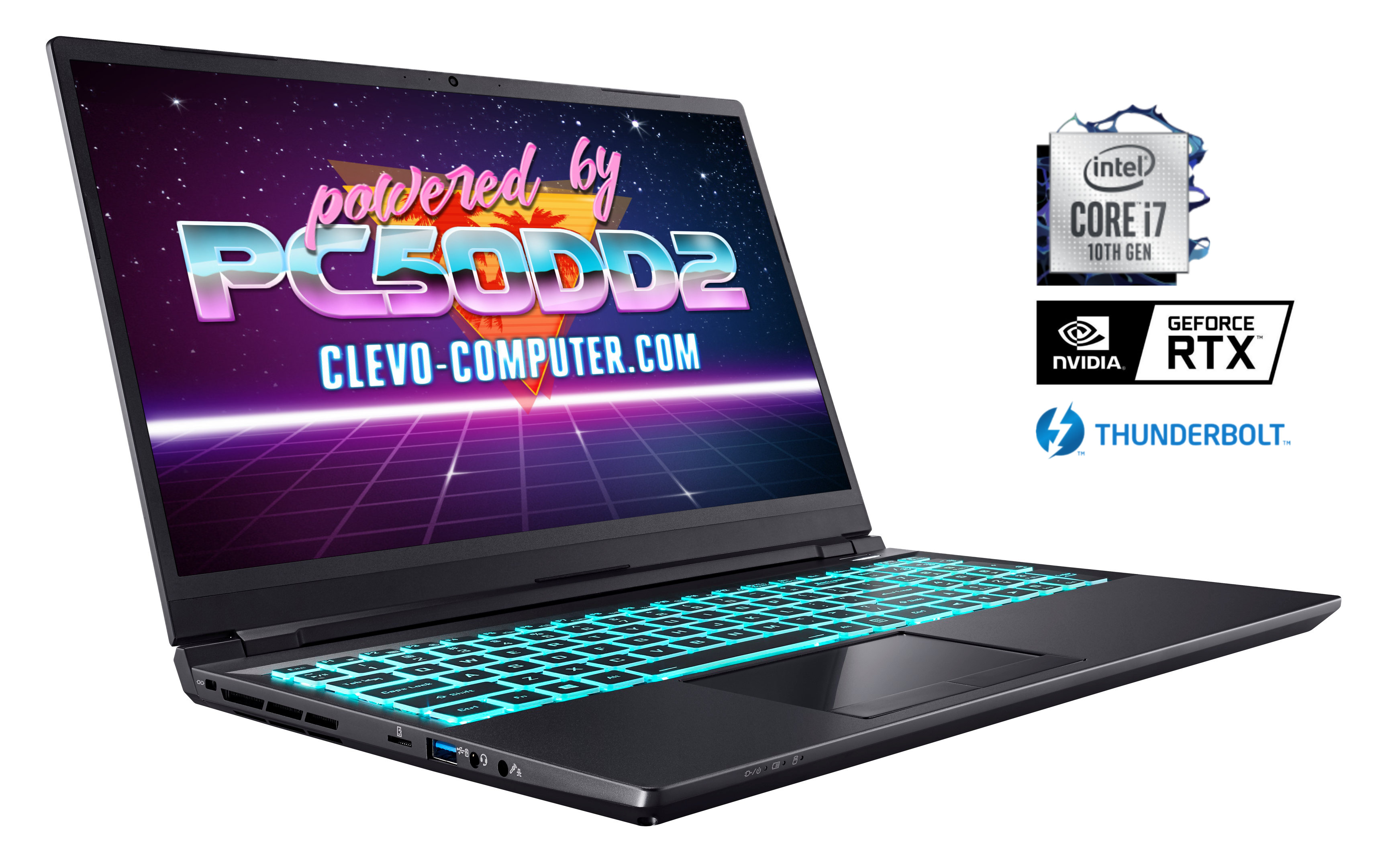 Clevo Pc50dd2 With The Latest Intel Core I7 h Comet Lake Processor Of The 10th Generation And The Thunderbolt 3 Connector As Well As An Nvidia Geforce Rtx 60 Graphics Card And A