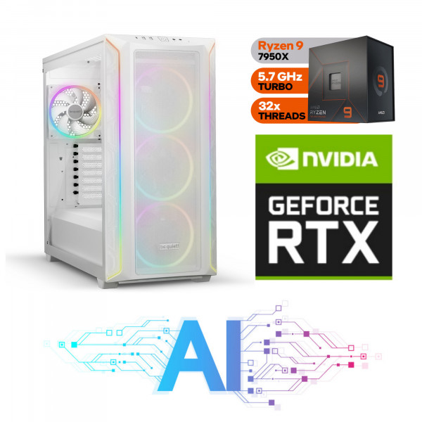 AI Configuration with AMD Ryzen 9 7950X, NVIDIA RTX 4080 SUPER, 64GB RAM, 4TB SSD