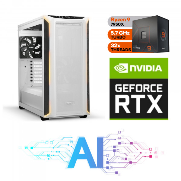 AI-Konfiguration mit AMD Ryzen 9 7950X, NVIDIA RTX 4080 SUPER, 64GB RAM, 4TB SSD