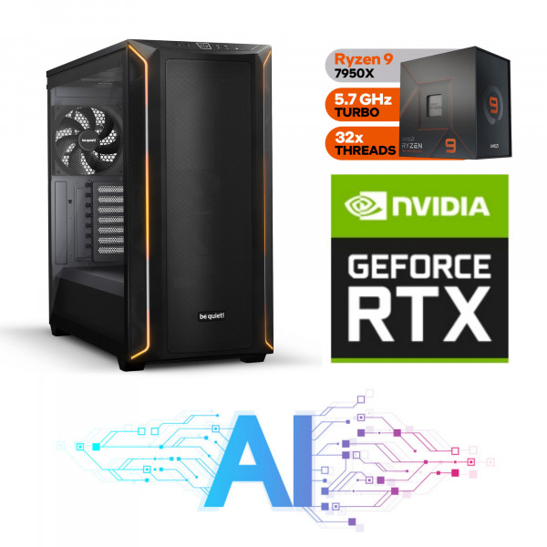 AI-Konfiguration mit AMD Ryzen 9 7950X, NVIDIA RTX 4080 SUPER, 64GB RAM, 4TB SSD