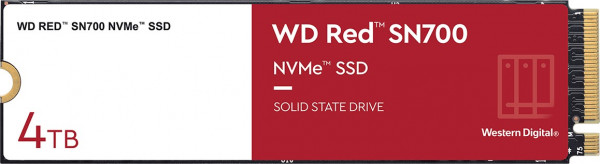 4TB Western Digital SSD Red SN700 NAS M.2 2280 PCIe 3.0 x4 NVMe (WDS400T1R0C)