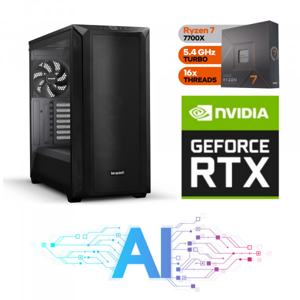 AI-Konfiguration mit AMD Ryzen 7 7700X, NVIDIA RTX 4070 SUPER, 32GB RAM, 2TB SSD