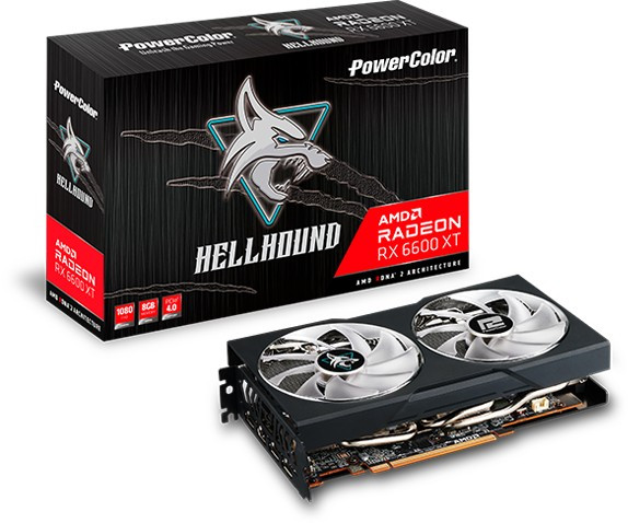 PowerColor Radeon RX 6600 XT Hellhound, 8GB GDDR6, HDMI, 3x DP